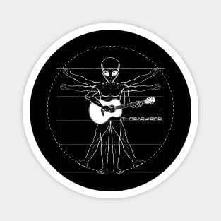 Davinci Alien Acoustic Guitar Player Magnet